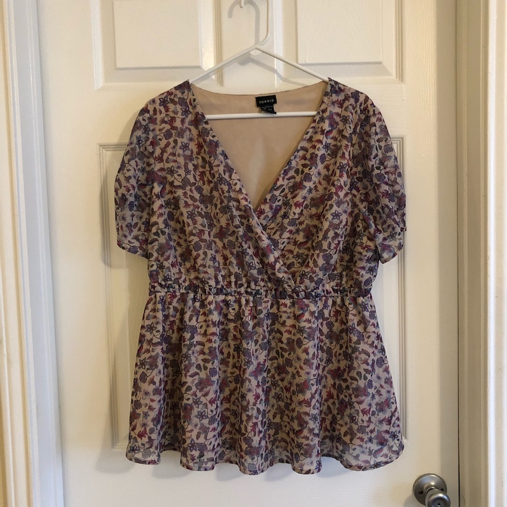 Torrid top tan, purples